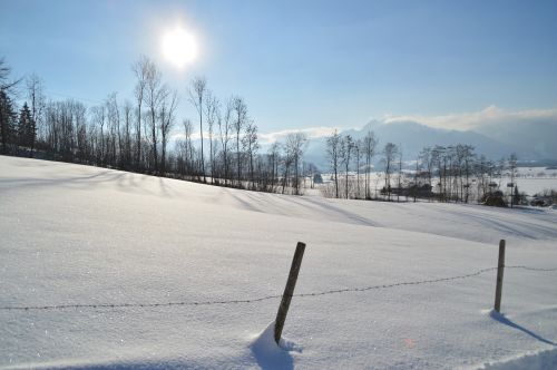 Žiema, Saulė, Šaltis, Sniegas, Allgäu