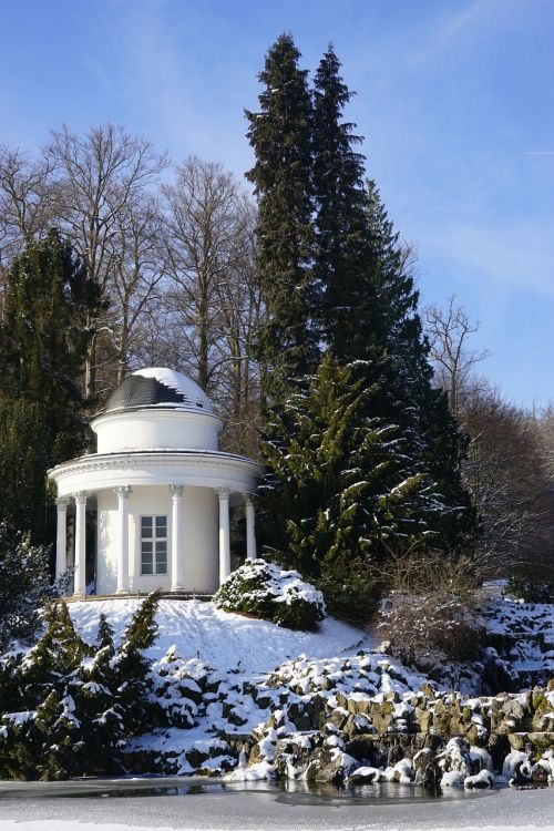 Žiema, Kalnų Parkas Kassel-Wilhelmshoehe, Sniegas, Pasaulinis Paveldas, Hesse, Kassel, Parkas