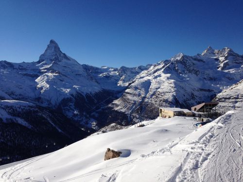 Žiema, Swiss Alps, Sniegas, Slidinėjimas, Matterhorn, Šveicarija, Gamta
