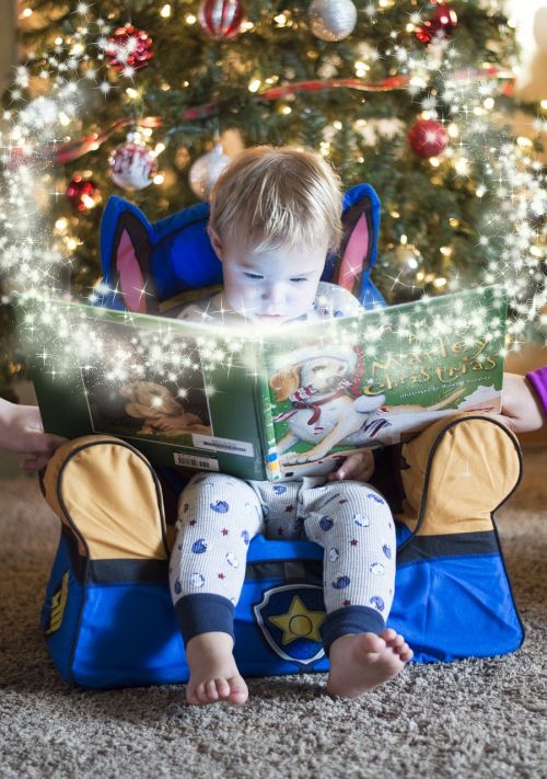 Žiema, Fotografija, Vaikas, Skaityti, Knyga, Berniukas, Kalėdos, Magija, Vaikystę