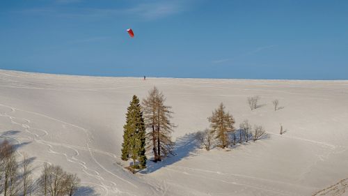 Žiema, Kalnai, Sniegas, Sportas, Snowkiting, Malonumas, Žiemos Sportas