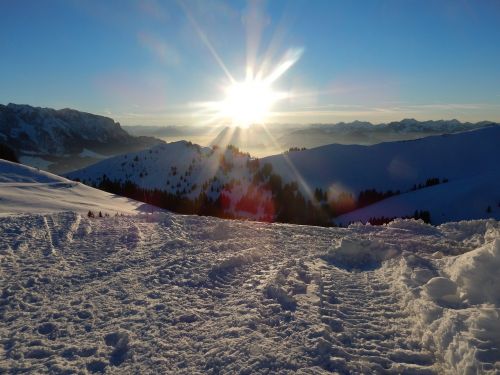Žiema, Kalnai, Alpių, Snieguotas, Atgal Šviesa, Žiemą, Kraštovaizdis, Austria