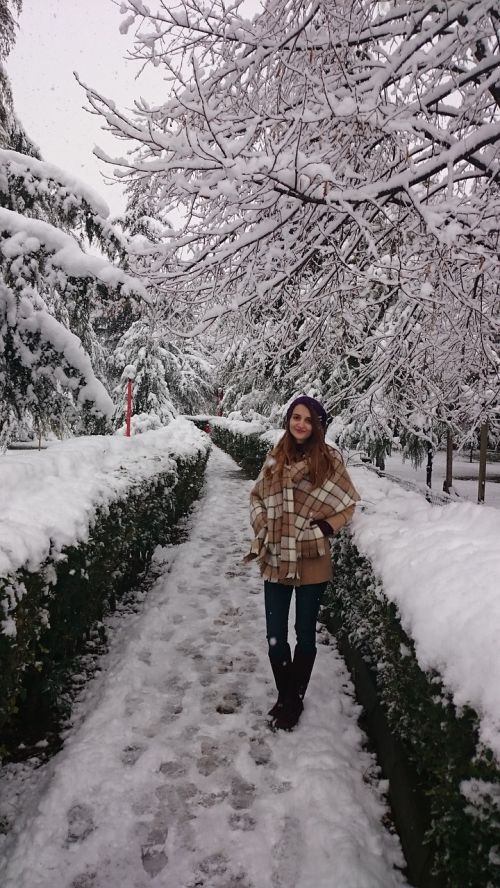 Žiema, Snieguotas, Mergaitė, Snieguotos Medžiai