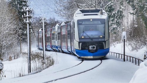 Žiema,  Sniegas,  Šaltas,  Traukinys,  Traukiniai,  Geležinkelis,  Schliersee,  Bayern Bayerische Oberlandbahn,  Gleise,  Signalas,  Be Honoraro Mokesčio