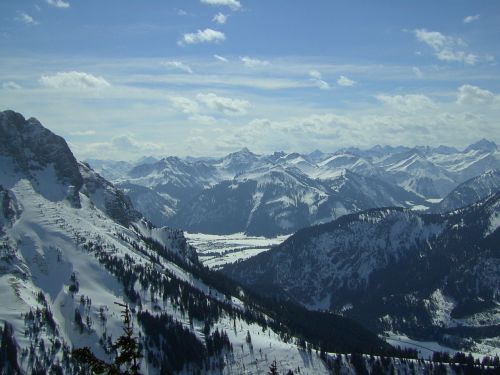 Žiema, Kalnai, Sniegas, Alpių, Alpenblick, Tolimas Vaizdas, Šventė