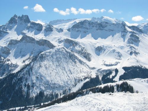 Žiema, Slides, Dolomitai, Italy, Kalnai, Alpės, Sniegas