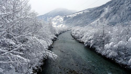 Zillertal, Tyrol, Snieguotas, Kalnai, Žiema, Sniegas, Sušaldyta, Ledas