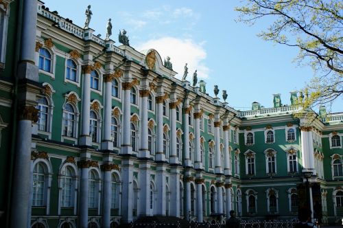 Žiemos Rūmai, Vidinės Sienos, Baltos Ir Turkio Spalvos, Ornate, Architektūra, Istorinis, Sankt Peterburgas