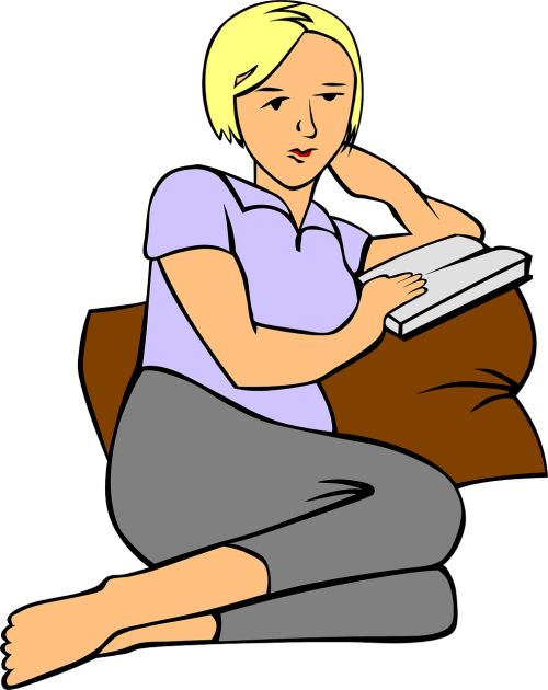 Moteris, Skaitymas, Knyga, Sėdi, Atsipalaiduoti, Pagalvė, Sofa, Lady, Mokymasis, Nemokama Vektorinė Grafika