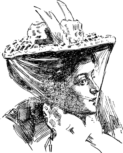 Moteris, Moters Veidas, Portretas, Veidas, Uždanga, 1890, 1800 M ., Derliaus Iliustracija, Vektorius, Laisvas Vektorius, Moteris, Nemokama Vektorinė Grafika