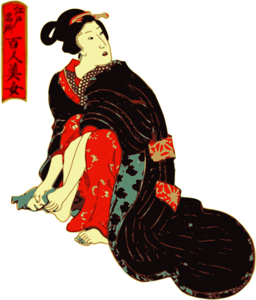 Moteris, Pėdos, Kimono, Valo, Moteris, Japonija, Japanese, Nemokama Vektorinė Grafika
