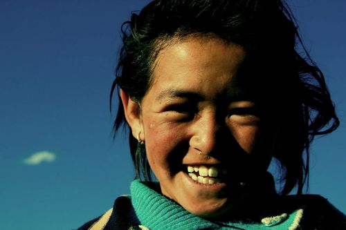 Moteris, Ladakh, Indija, Tibetas