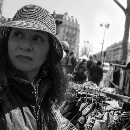 Moteris, Paris, Blusų Rinka, Portretas, Gatvė