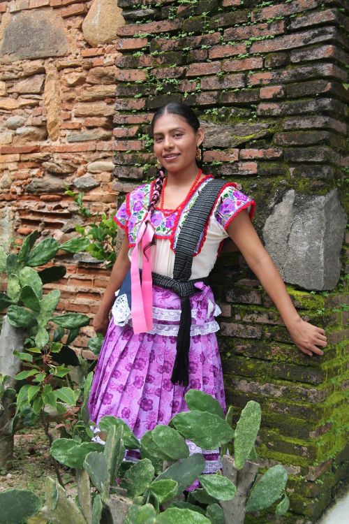 Moterys, Kaktusas, Meksikietis, Oaksaka, Vietiniai, Bažnyčia, Chatina, Tradiciniai Drabužiai