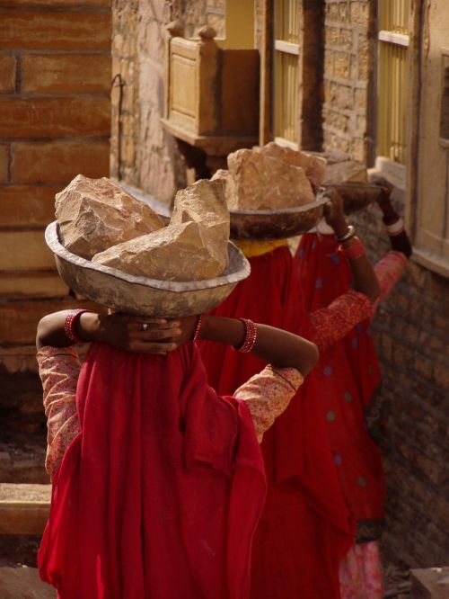 Moterų Darbas, Moterys, Akmenys, Indijos Moteris