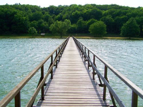 Medinis Tiltas Per Tvenkinį, Erdősmároki Tvenkinys, Vengrija