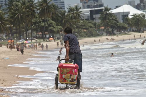 Darbas, Papludimys, Pardavėjas, Ant Ratų, Popsicle, João Pessoa, Paraíba, Brazilija