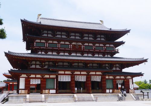 Yakushiji, Nara, Kondo, Raudona, Auksas, Japonija