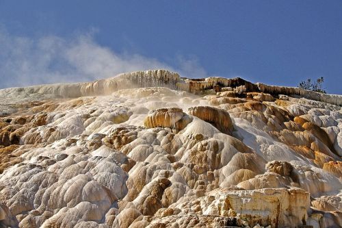 Geltonojo Akmens Nacionalinis Parkas, Vajomingas, Usa, Kalkakmenis, Mineralai, Garai