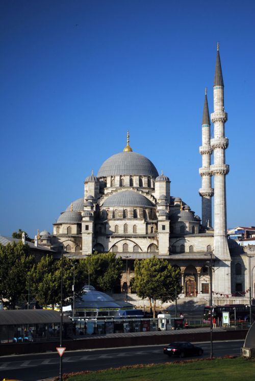 Mečetė,  Istanbulas,  Eminonas,  Turkija,  Pajūryje,  Rytas,  Rugpjūtis,  Šventas,  Yeni Cami
