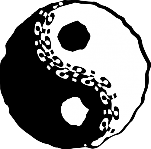 Yin, Yang, Tao, Simbolis, Kosmologinis, Nemokama Vektorinė Grafika