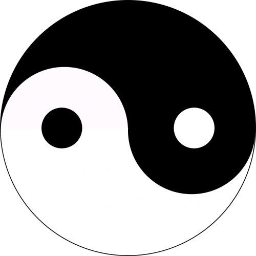 Yin Ir Yang, Balansas, Simbolis, Religija, Tao, Taoizmas, Asian, Kinai, Priešingas, Priešingai, Juoda, Balta, Menas, Elementai, Piktograma, Lygybė, Nemokama Vektorinė Grafika