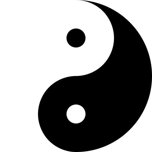 Yin Ir Yang, Harmonija, Juoda, Balta, Balansas, Yang, Yin, Nemokama Vektorinė Grafika