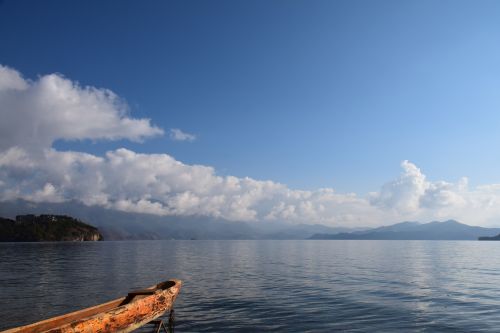 Yunnan Lijiang, Lugu Ežeras, Caochuanas, Ežero Vaizdas