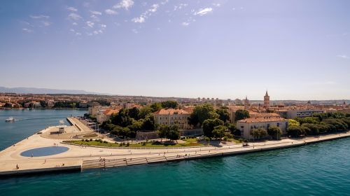 Zadar, Kroatija, Vasara, Jūros Organas, Adrijos Regionas, Dalmatija, Antena, Miesto Panorama
