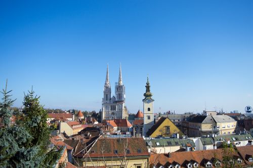 Zagrebas, Kroatija, Katedra, Miestas, Europa, Miestas, Architektūra, Kapitalas, Centro, Istorinis, Istorija, Kraštovaizdis, Bažnyčia