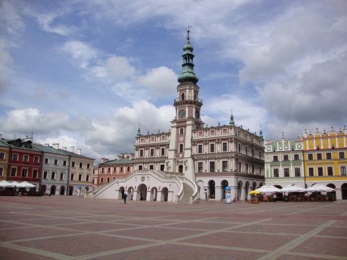 Zamość, Lenkija, Rotušė, Parduotuvė, Paminklas, Senamiestis