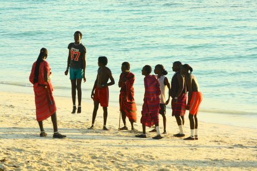 Zanzibaras, Masai, Papludimys, Jaunuoliai, Mokymas, Šokinėti, Linksmintis, Žmonių Grupė