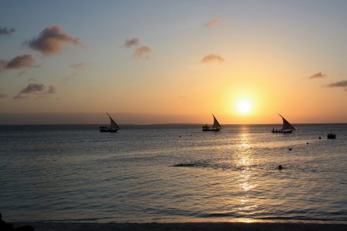 Zanzibaras, Jūra, Saulėlydis, Afrika, Krantas, Saulė, Vakaras