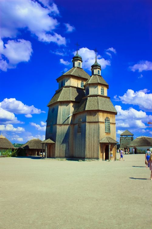 Zaporožė,  Ukraina,  Dangus,  Mėlynas,  Bažnyčia,  Vasara