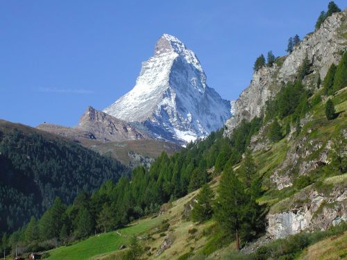 Zermatt, Matterhorn, Kalnai, Kraštovaizdis, Gamta, Swiss Alps, Masyvas