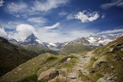 Zermatt,  Matterhorn,  Kalnų,  Šveicarija,  Pobūdį,  Kraštovaizdis,  Dangus,  Kalnai,  Puikus,  Aplinka