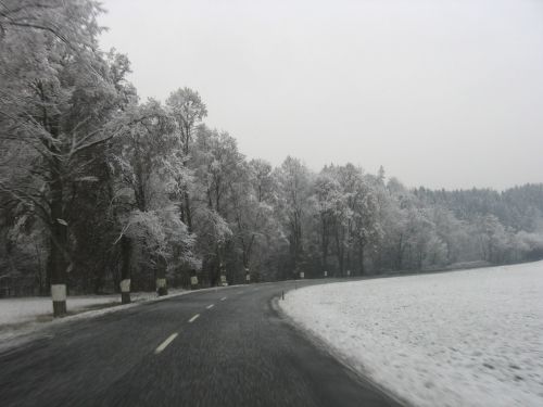 Kelias,  Žiema,  Medžiai,  Sniegas,  Žiemos Kelias