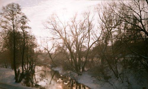 Upė,  Žiema,  Sniegas,  Lublin,  Lenkija,  Žiemos Vaizdas,  Lublin