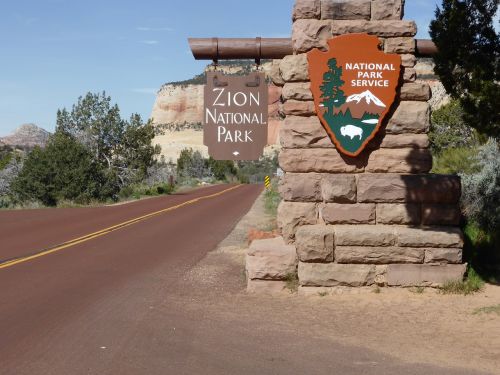 Sion Nacionalinis Parkas, Įėjimas, Nacionalinis Parkas, Usa, Parko Įėjimas, Lenta