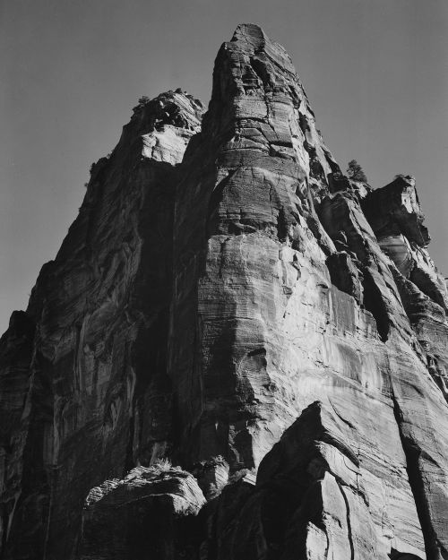Sion Nacionalinis Parkas, Utah, 1941, Juoda Ir Balta, Kalnas, Smailės, Susivienijimai, Dangus, Debesys, Gamta, Lauke