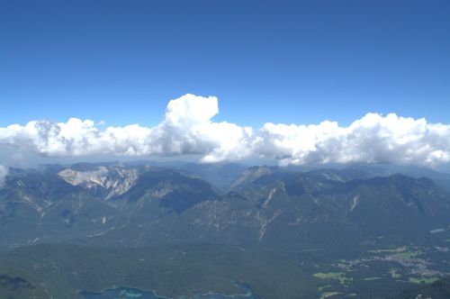 Zugspitze, Wetterstein Kalnai, Far Right, Rytų Alpės, Zwölferkogel, Kalnai, Alpių, Perspektyva, Kalnų, Rokas, Tvirtas, Akmeniniai Bokštai, Kraštovaizdis, Laisvė