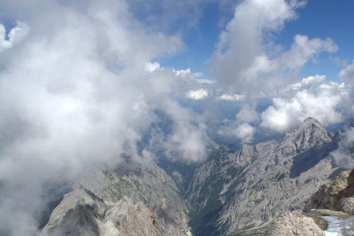 Zugspitze, Ledynas, Garmisch, Lauke, Sniegas, Tylus, Vaizdas, Šventė, Kalnų Praėjimas, Atsipalaidavimas, Poilsis, Roko Uolos, Far Right, Rytų Alpės, Kalnai, Wetterstein Kalnai