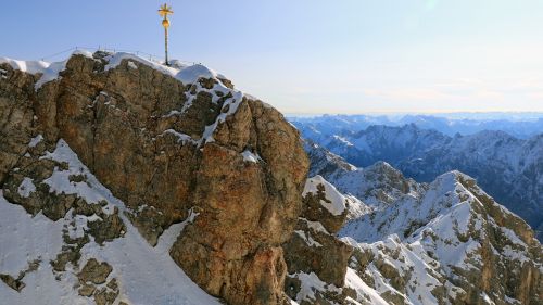 Zugspitze, Panorama, Saulės Šviesa, Kalnai, Alpės, Alpių, Alpių Kalnai, Aukštas Kalnas, Piko
