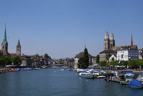 Zurich, Šveicarija, Upė, Panorama, Miestas, Paminklai, Miesto Centras, Architektūra