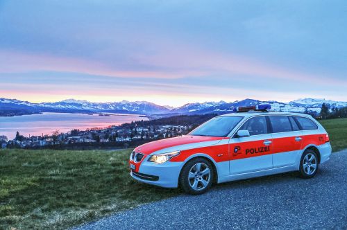 Zuricho Kantono Policija,  Policijos Automobilis,  Zurich,  Šveicarija,  Policija,  Be Honoraro Mokesčio